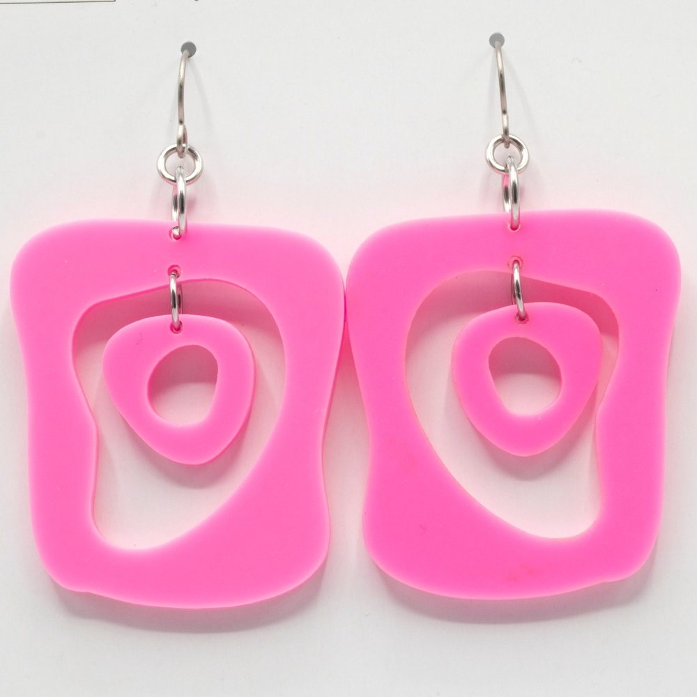 Mid Mod Hot Pink Earrings - Midcentury Statement